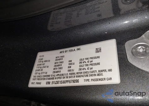 2023 Tesla Model 3 Rear-Wheel Drive from USA, damaged, VIN 5YJ3E1EAXPF679096